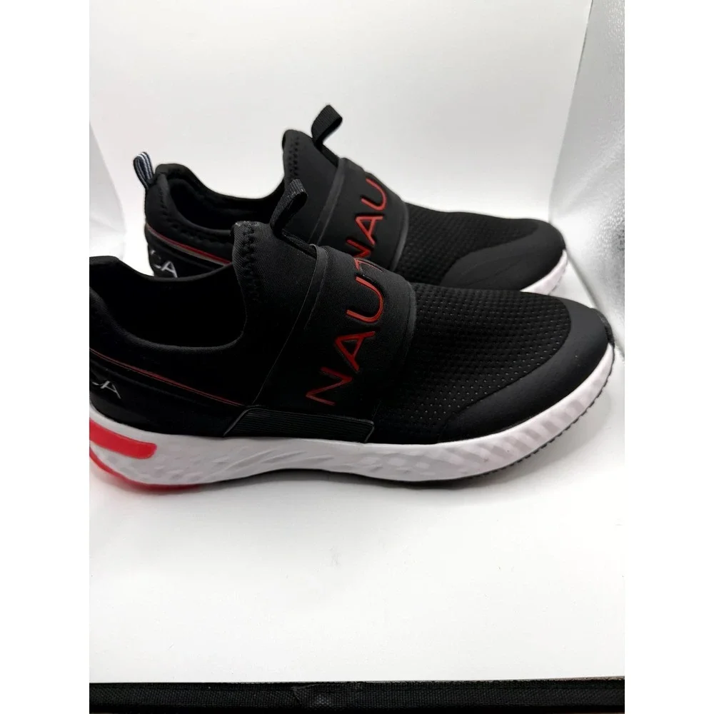 Nautica Zenton Men 11 Sneaker Black Low Top Casual Fashion Slip On Walking Shoes